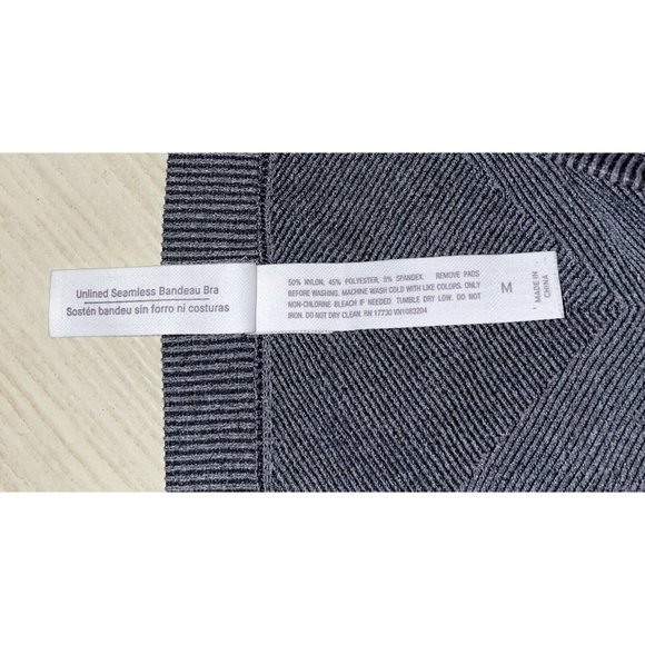 Auden Unlined Seamless Bandeau Bra Pullover Womens M Medium Gray - Picture 5 of 6
